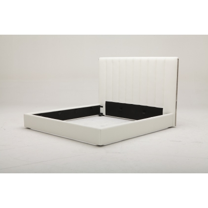 LA Furniture Valhalla Contemporary White Fabric Q Bed VGKK-KFB1008-WHT-BED-1 Contemporary Style by Vig Furnitrue Number 79767 Catch Home Goods
