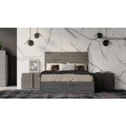 LA Furniture Lucia Full Size Italian Modern Matte Grey / Elm Grey Bed VGACLUCIA-GRY-BED-FULL Contemporary Style by Vig Furnitrue Number 77678 Catch Home Goods