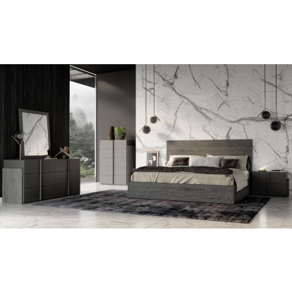 LA Furniture Eastern King Lucia Italian Modern Matte Grey / Elm Grey Bedroom Set VGACLUCIA-SET-EK Contemporary Style by Vig Furnitrue Number 78272 Catch Home Goods