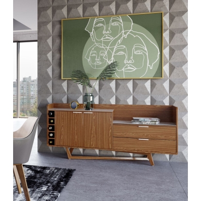 LA Furniture James Contemporary Walnut & White Buffet VGCSSB-19078-WAL-BUF Contemporary Style by Vig Furnitrue Number 77326 Catch Home Goods