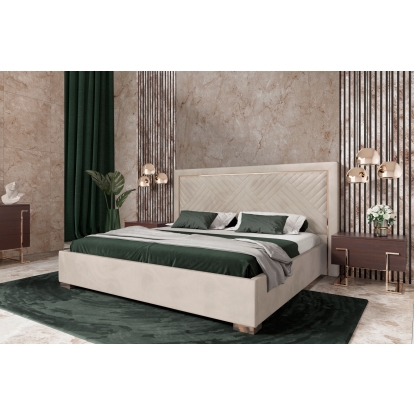 LA Furniture Corrico Off White Velvet Modern Q Bed VGVCBD1906-19-BED-Q Contemporary Style by Vig Furnitrue Number 80132 Catch Home Goods