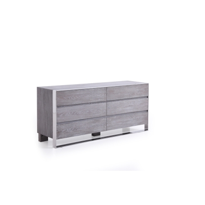 LA Furniture Arlene Modern Grey Elm & Stainless Steel Bedroom Set VGVCBD008A-SET Contemporary Style by Vig Furnitrue Number 74171|74169 Catch Home Goods