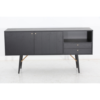 LA Furniture Billy Modern Black Oak & Gold Buffet VGDWJ9580-1 Contemporary Style by Vig Furnitrue Number 74859 Catch Home Goods