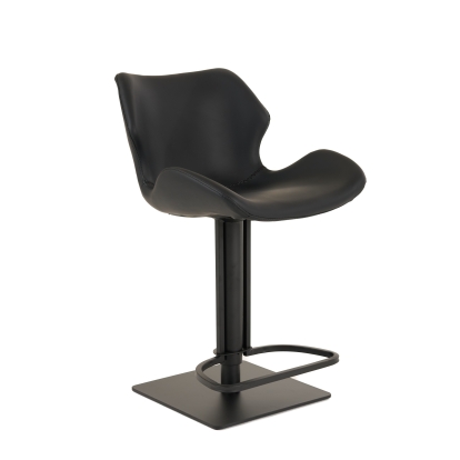 LA Furniture Jaffee Industrial Black Eco-Leather Bar Stool VGHR5404GB-BLK Contemporary Style by Vig Furnitrue Number 81694 Catch Home Goods