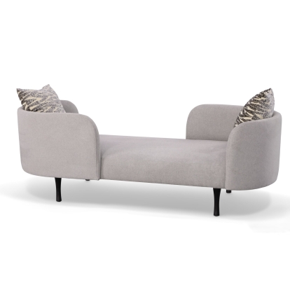 LA Furniture Jamie Glam Light Grey Fabric Two Seater Chaise VGODZW-21014-A0-GRY-L Contemporary Style by Vig Furnitrue Number 79531 Catch Home Goods
