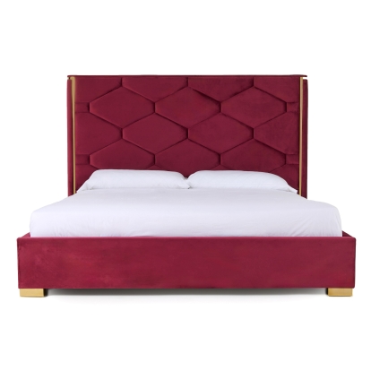 LA Furniture Janet Modern Red Velvet + Gold Bed VGVC-BD1820-BED Contemporary Style by Vig Furnitrue Number 75450|75451 Catch Home Goods