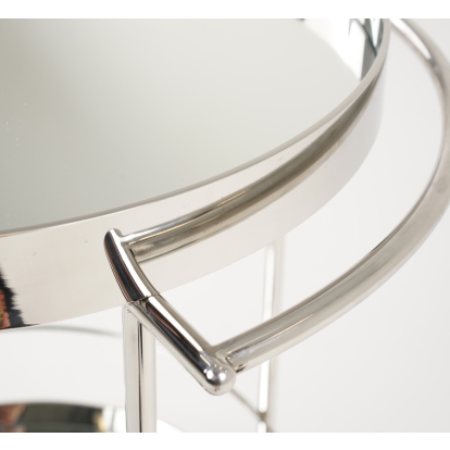 LA Furniture Jeeves Modern Stainless Steel + Mirror Rolling Cart VGHB05WN Contemporary Style by Vig Furnitrue Number 81681 Catch Home Goods