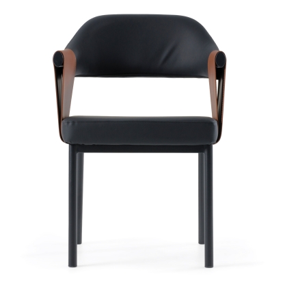 LA Furniture Jensen Modern Black + Camel Vegan Leather Dining Chair VGGA-6261CH-1-BLK Contemporary Style by Vig Furnitrue Number 82741 Catch Home Goods