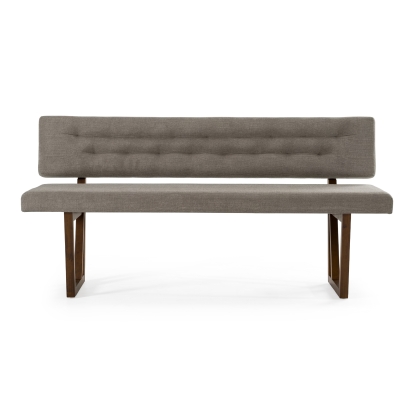 LA Furniture Jordan Modern Grey & Walnut Dining Bench VGMAMI-746-GRY Contemporary Style by Vig Furnitrue Number 78252 Catch Home Goods