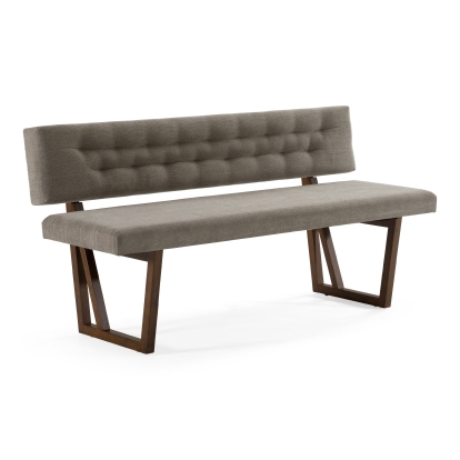 LA Furniture Jordan Modern Grey & Walnut Dining Bench VGMAMI-746-GRY Contemporary Style by Vig Furnitrue Number 78252 Catch Home Goods