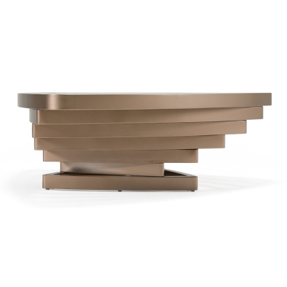 LA Furniture Jovial Contemporary Brown Glass + Dark Gold Coffee Table VGFA-CT2041 Contemporary Style by Vig Furnitrue Number 83090 Catch Home Goods