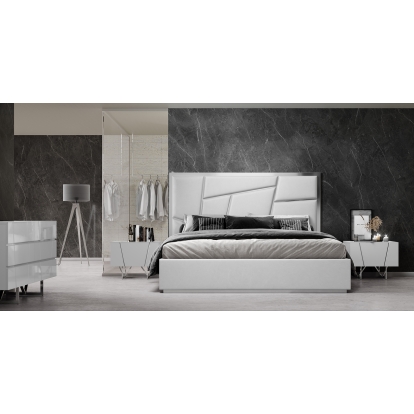 LA Furniture Eastern King Chrysler Modern White 4-Piece Bedroom Set VGVCBD8978-4PCSET-WHT-EK Contemporary Style by Vig Furnitrue Number 85652 Catch Home Goods