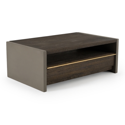 LA Furniture June Modern Dark Grey Concrete & Walnut Coffee Table VGGR639081-WAL-CT Contemporary Style by Vig Furnitrue Number 78559 Catch Home Goods