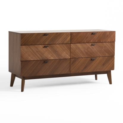 LA Furniture Kamela- Modern Walnut Dresser VGMA-BR-128-DR Contemporary Style by Vig Furnitrue Number 80176|80176A Catch Home Goods