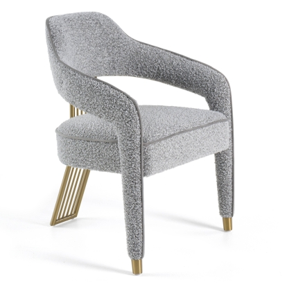 LA Furniture Kasem Modern Grey Fabric + Gold Dining Chair VGMF-D1204-GRY Contemporary Style by Vig Furnitrue Number 81409 Catch Home Goods
