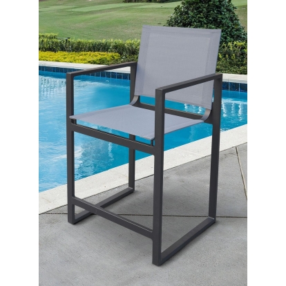 LA Furniture Kayak Modern Dark Charcoal Outdoor Counter Stool VGGERH-AGEAN-BS-CTR-GRY-1 Contemporary Style by Vig Furnitrue Number 77685 Catch Home Goods