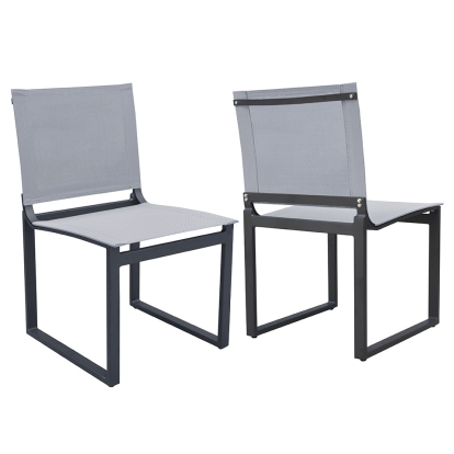 LA Furniture Kayak Modern Outdoor Dark Charcoal Dining Chair (Set of 2) VGGERH-AGEAN-CH-GRY-2 Contemporary Style by Vig Furnitrue Number 77689Z Catch Home Goods