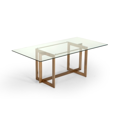 LA Furniture Keaton Modern Glass & Brass Dining Table VGVCT8961-G Contemporary Style by Vig Furnitrue Number 71914 Catch Home Goods