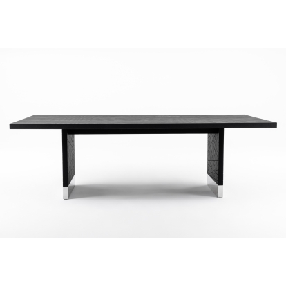 LA Furniture Kenda Modern Black Ash + Stainless Steel Dining Table VGVCT2355-BLK Contemporary Style by Vig Furnitrue Number 81199 Catch Home Goods
