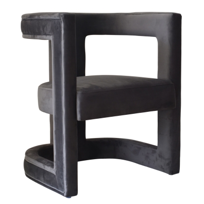 LA Furniture Kendra Dark Grey Fabric Accent Chair VGRHRHS-AC-231-DKGRY-CH Contemporary Style by Vig Furnitrue Number 78857 Catch Home Goods