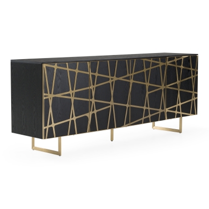 LA Furniture Kilson Modern Black Oak & Champagne Gold Buffet VGVCG1819-WG-BUF Contemporary Style by Vig Furnitrue Number 77715 Catch Home Goods