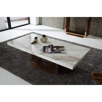 LA Furniture Kingsley Modern Marble & Rosegold Coffee Table VGVCCT8933 Contemporary Style by Vig Furnitrue Number 70721 Catch Home Goods