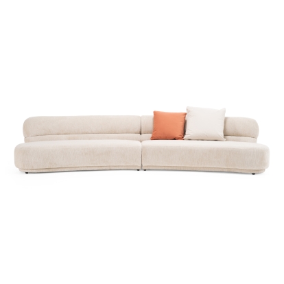 LA Furniture Knight Modern Beige Fabric Curved Sectional Sofa VGOD-ZW-24021-BGE Contemporary Style by Vig Furnitrue Number 83148 Catch Home Goods