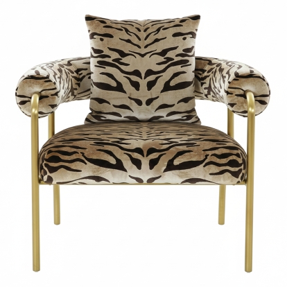 LA Furniture Kola Gold Zebra Print Accent Chair VGODZW-21051-GOLD-CH Contemporary Style by Vig Furnitrue Number 79526|79526A Catch Home Goods