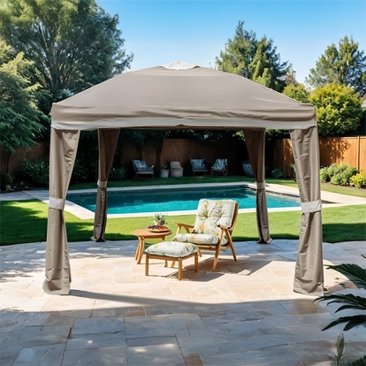 Furniture Of America Arosa Transitional Beige Outdoor Pop-Up Canopy 10' X 10' Model LA-A002BR