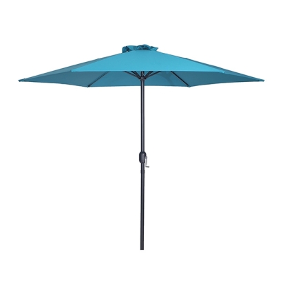 Furniture Of America Lali Contemporary Blue 9 Ft Outdoor Umbrella + 21" Round Base Model LA-A027BL+BASE