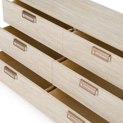 LA Furniture Lago Modern Faux Travertine Dresser VGAC-LAGO-DRS Contemporary Style by Vig Furnitrue Number 83324 Catch Home Goods