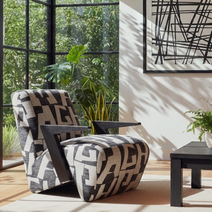 LA Furniture Leana Modern Black & White Fabric Accent Chair VGOD-ZW-23073-BLKWHT Contemporary Style by Vig Furnitrue Number 81602 Catch Home Goods