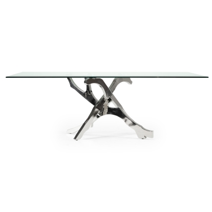 LA Furniture Legend Modern Glass & Stainless Steel Dining Table VGVCT8111-STL Contemporary Style by Vig Furnitrue Number 73830 Catch Home Goods