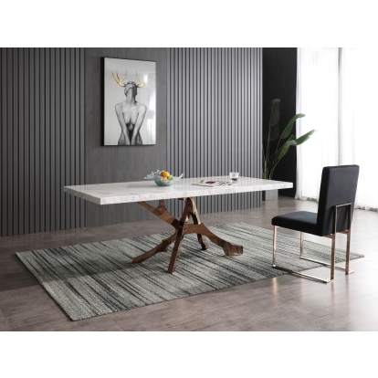 LA Furniture Legend Modern White Marble & Rosegold Dining Table VGVCT8222-M20-WHT-DT Contemporary Style by Vig Furnitrue Number 77368 Catch Home Goods