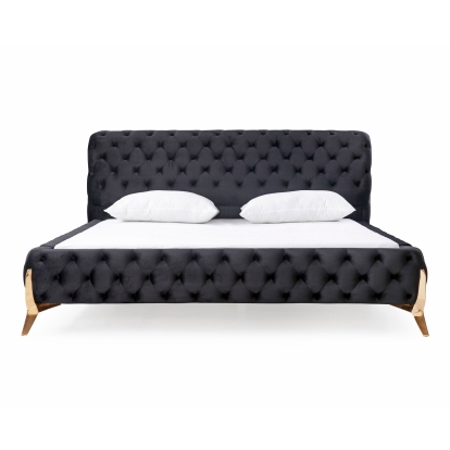 LA Furniture California King Legend Modern Black Velvet & Rosegold Bed VGVCBD8111-15-BLKROSE-BED-CK Contemporary Style by Vig Furnitrue Number 78053 Catch Home Goods