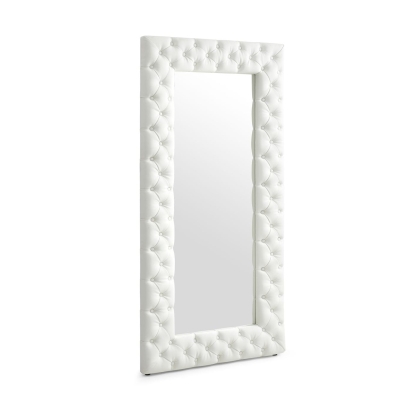 LA Furniture Legend Modern White Bonded Leather Floor Mirror VGVCJ8111-3H-WHT-MIR Contemporary Style by Vig Furnitrue Number 78516 Catch Home Goods