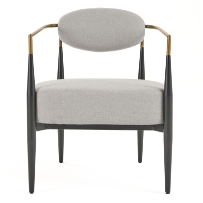 LA Furniture Liberty Modern Light Grey Fabric + Black & Gold Accent Chair VGDW-L-C500-009 Contemporary Style by Vig Furnitrue Number 81866 Catch Home Goods