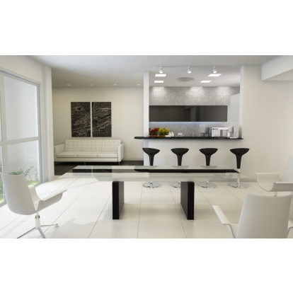 LA Furniture Lisbon Modern Glas Extendable Dining Table VGGU-328L-B Contemporary Style by Vig Furnitrue Number 12262A Catch Home Goods