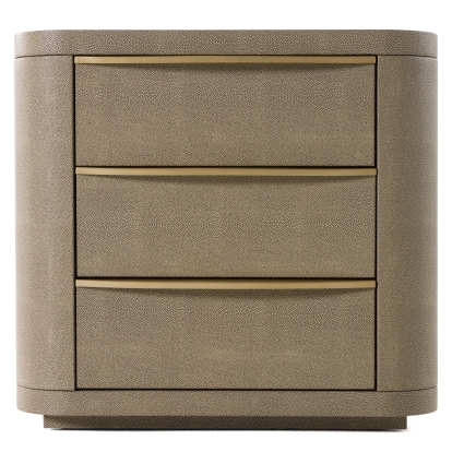 LA Furniture Lois Modern Beige Shagreen + Brass Nightstand VGVC-N2408 Contemporary Style by Vig Furnitrue Number 82458 Catch Home Goods