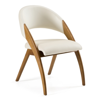 LA Furniture Lucas Mid-Century Cream & Walnut Dining Chair VGCSCH-16029-CRM Contemporary Style by Vig Furnitrue Number 72439 Catch Home Goods