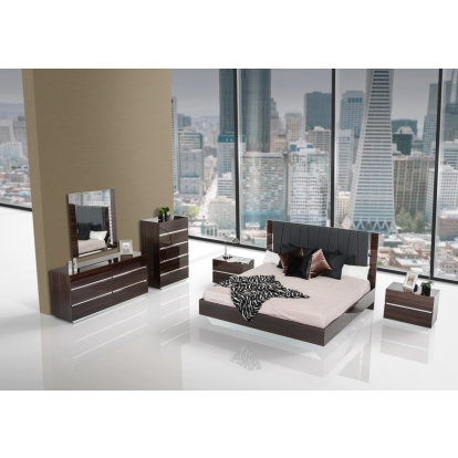 LA Furniture Luxor Italian Modern Ebony Mirror VGACLUXOR-MIR-EBN Contemporary Style by Vig Furnitrue Number 16557 Catch Home Goods