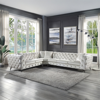 Acme Atronia Sectional Sofa with 4 Pillows Model LV01160