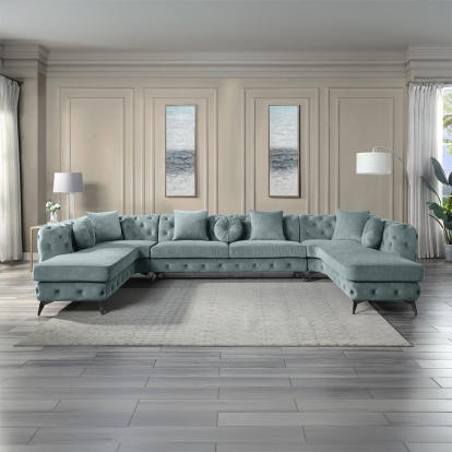 Acme Zerah Sectional Sofa with 7 Pillows Model LV01161