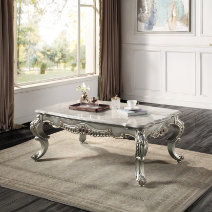 Acme Miliani Coffee Table with Marble Top Model LV01783