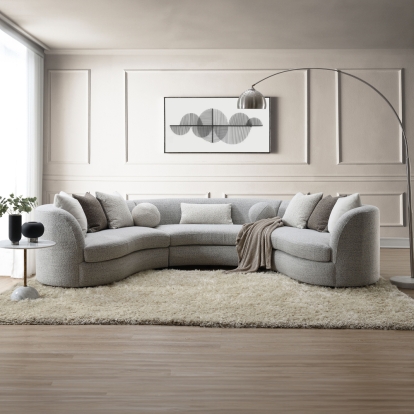 Acme Ivria Sectional Sofa with 9 Pillows Model LV02541