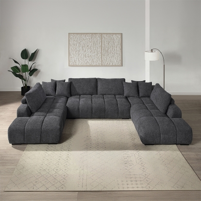 Acme Chosen Sectional Sofa with 6 Pillows Model LV02840