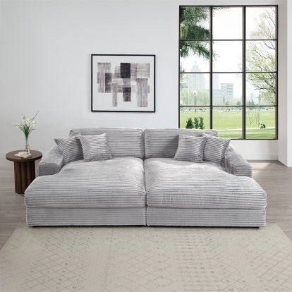 Acme Hilde Sectional Sofa with 4 Pillows Model LV03680