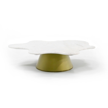 LA Furniture Gabbro Low Glam White Marble and Gold Coffee Table VGODLZ-220C-L Contemporary Style by Vig Furnitrue Number 76886 Catch Home Goods