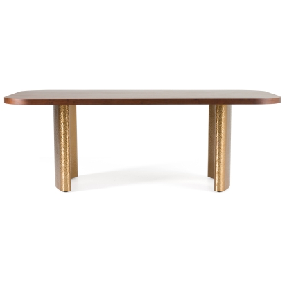 LA Furniture Marjorie Modern Walnut + Brushed Gold Rectangular Dining Table VGGMDT-1705-WAL Contemporary Style by Vig Furnitrue Number 81007 Catch Home Goods