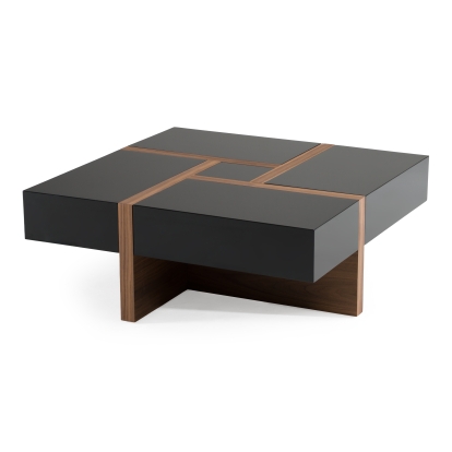 LA Furniture Makai Modern Black & Walnut Coffee Table VGBBLE624E-BLK Contemporary Style by Vig Furnitrue Number 75549 Catch Home Goods